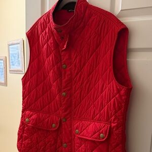Barbour Red Quilted Vest